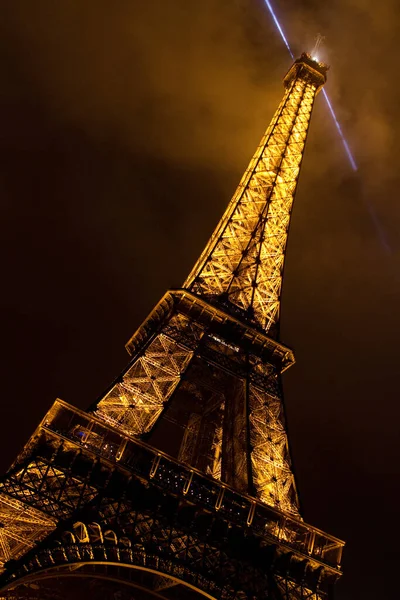 Der Eiffelturm Bei Nacht Paris — Stockfoto