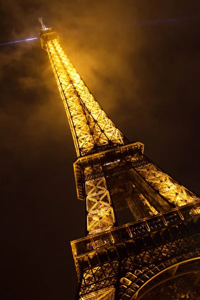 Der Eiffelturm Bei Nacht Paris — Stockfoto