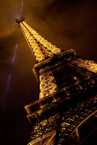 Torre Eiffel Noite Paris França — Fotografia de Stock