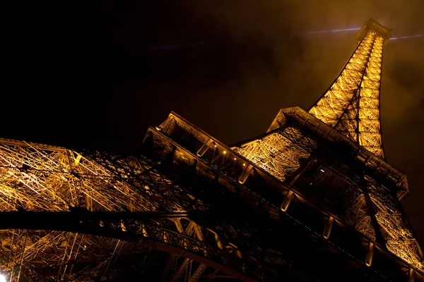 Torre Eiffel Noche París Francia — Foto de Stock