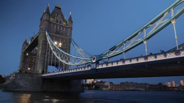 Atardecer Lapso Tiempo Nocturno Del Tower Bridge Londres Con Los — Vídeo de stock