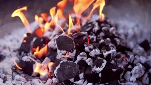 Gros Plan Sur Barbecue Charbon Filmé 120P Slow Motion 1080P — Video