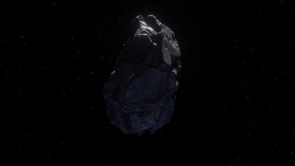 Bir asteroid Dünya yörüngesine yaklaşıyor. Uzaydan gelen bir tehdit. — Stok video