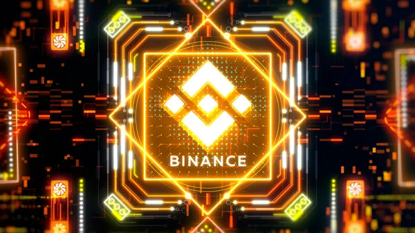 Знак Binance cryptocurrency exchange platform. Торговля по технологии блокчейн — стоковое фото