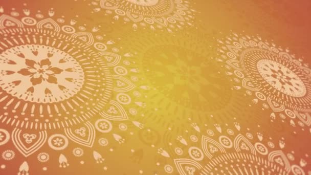 Etnische mandala ornament achtergrond lus animatie met abstracte bloemen vormen — Stockvideo