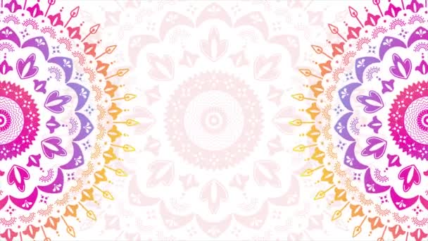 Gradient mandala ornament background. Folk animation. For yoga, design — Stock Video