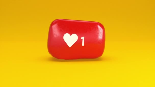 社交媒体喜欢在膨胀的红色气球上设置计数器。潮流运动设计 — 图库视频影像