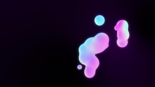 Fondo 3d abstracto con esferas de cera morfológicas. Animación de lazo líquido colorido — Vídeos de Stock