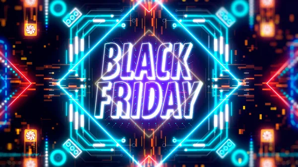 Colorful black friday sale sign illustration. Advertising concept background — Stock Photo, Image