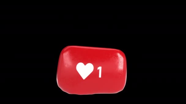 Zoals tegen de rode bubbel. Social media concept, opblazen ballon met likes symbool. — Stockvideo