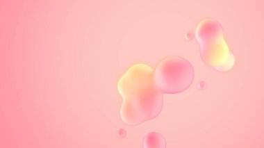 Soyut 3D arkaplan. Kürelerin üzerindeki pastel pembe gradyan. En düşük tasarım