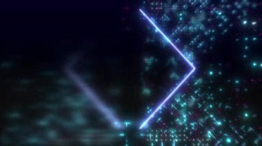 Neon parıltısı dijital arkaplan. Gelecekçi hud kavramı. Devre tahtası biçimi