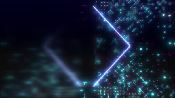 Neon gloeien digitale achtergrond. Futuristisch hud concept. Circuit board stijl — Stockvideo