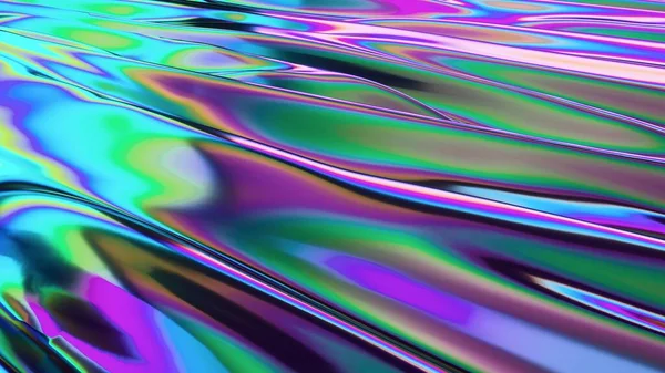 Neon vloeiende vloeibare golven abstracte beweging achtergrond. 3d illustratie — Stockfoto