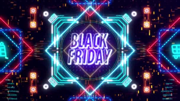 Bunte Animation zum Black Friday Sale. Werbekonzept für Verkaufsbanner — Stockvideo