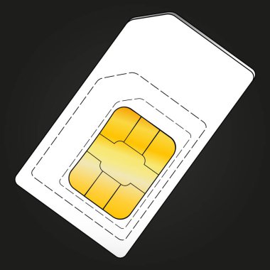 Siyah arkaplan gerçekçiliği üzerine sim kart
