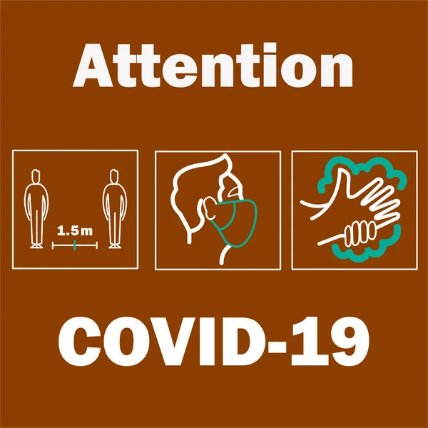 Dikkat Coronavirus reklam panosu vektör grafikleri