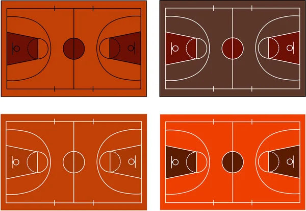 Çizgi vektörlü basketbol sahası