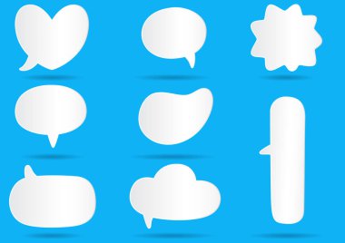 001 Beyaz Kağıt İletişim mavi arkaplan üzerine konuşma için baloncukları