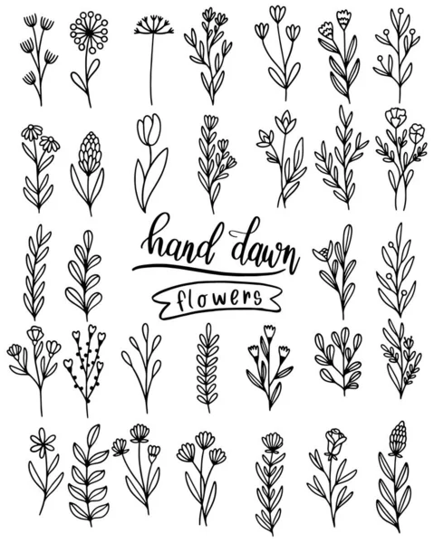 0108 Handgezeichnetes Blumen Doodle — Stockvektor