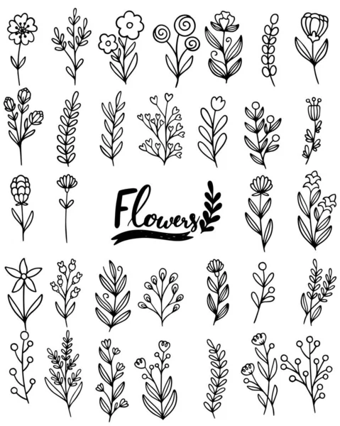 0090 Handgezeichnetes Blumen Doodle — Stockvektor