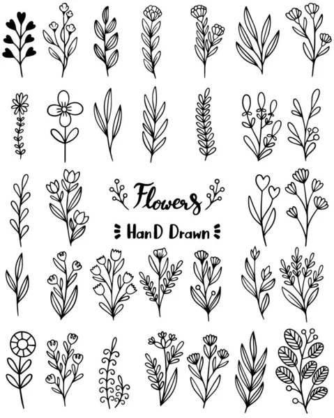 0090 Handgezeichnetes Blumen Doodle — Stockvektor