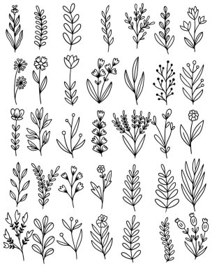 El çizimi çiçekler karalama