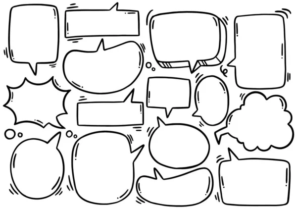 0115 Ručně Kreslené Pozadí Sada Roztomilé Řeči Bublina Stylu Doodle — Stockový vektor