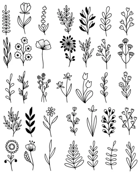 Рука Намальовані Квіти Каракулі — стоковий вектор