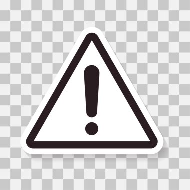 Yüksek voltajlı ünlem işaretli vektör simgesi düz işareti