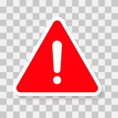 Yüksek voltajlı ünlem işaretli vektör simgesi düz işareti