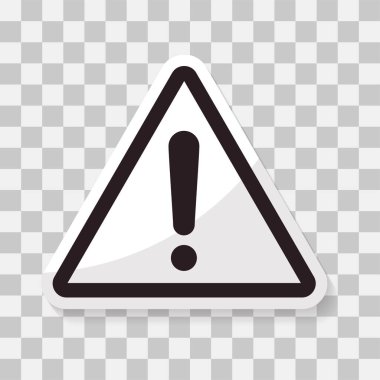 Yüksek voltajlı ünlem işaretli vektör simgesi düz işareti