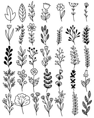 0130 el çizimi çiçekler karalama