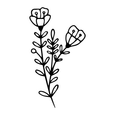 0150 el çizimi çiçekler karalama