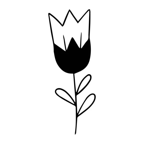 0150 Handgetekende Bloemen Doodle — Stockvector