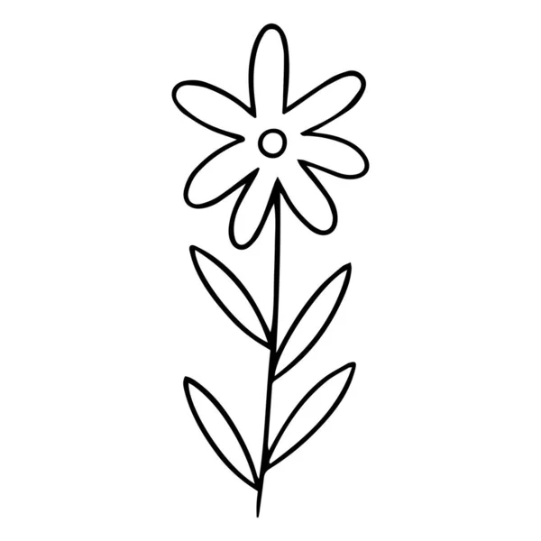 0150 Handritade Blommor Klotter — Stock vektor