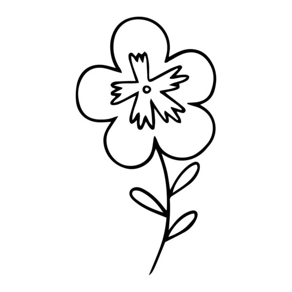 0150 Handgezeichnete Blumen Kritzeln — Stockvektor