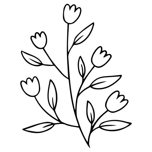 0150 Handgetekende Bloemen Doodle — Stockvector