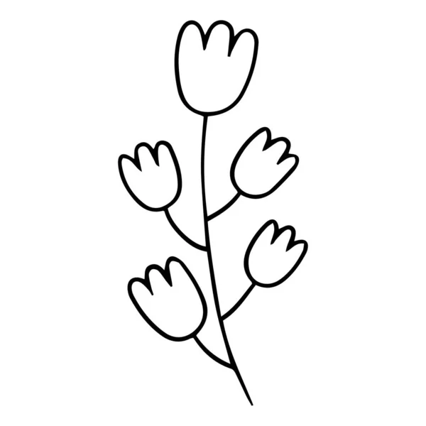 0150 Handgetekende Bloemen Doodle — Stockvector