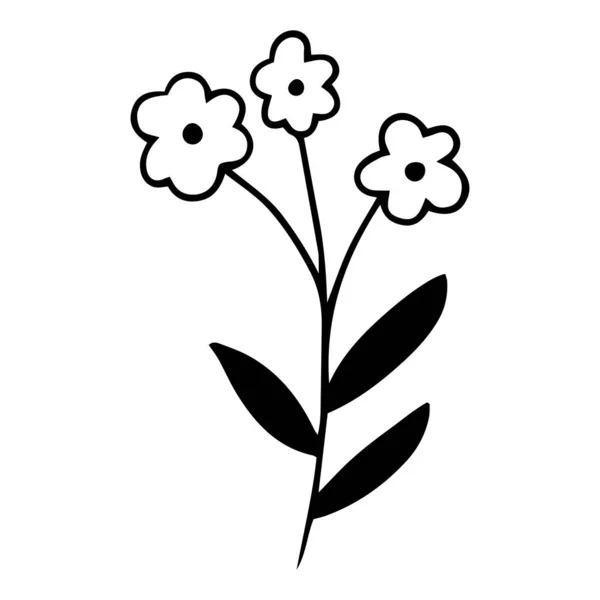 0150 Handgetekende Bloemen Doodle — Stockvector