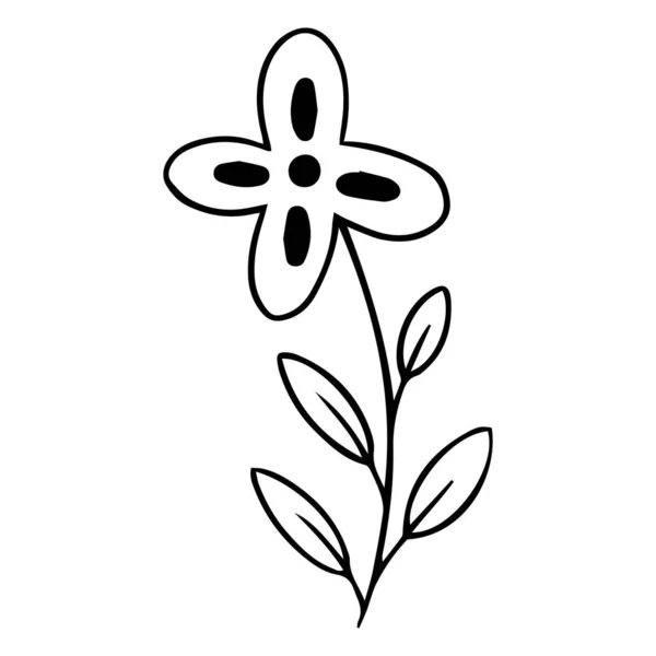 0150 Handgetekende Bloemen Doodle — Stockvector