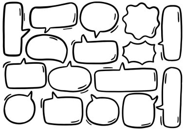 0139 el çizimi arkaplan çizimi şirin konuşma balonu eith metin seti karalama tarzı