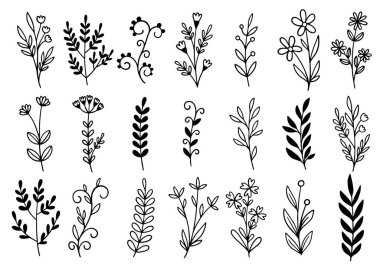 0172 el çizimi çiçekler karalama