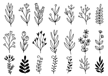 0172 el çizimi çiçekler karalama