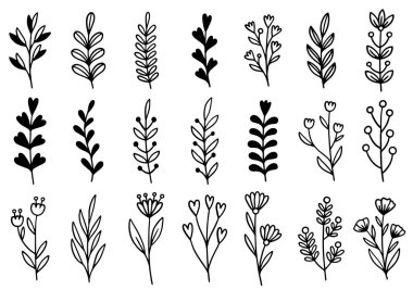 0177 el çizimi çiçekler karalama