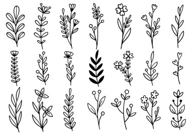 0182 el çizimi çiçekler karalama