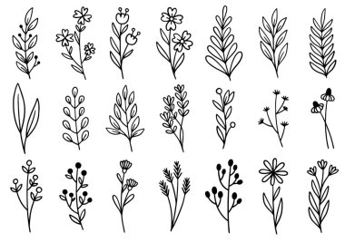 0182 el çizimi çiçekler karalama