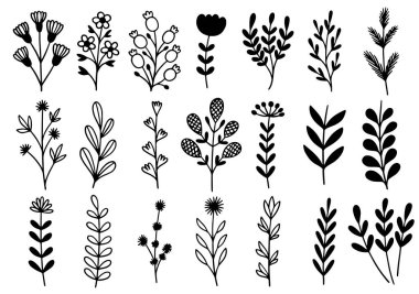 0187 el çizimi çiçekler karalama