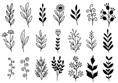 0187 el çizimi çiçekler karalama