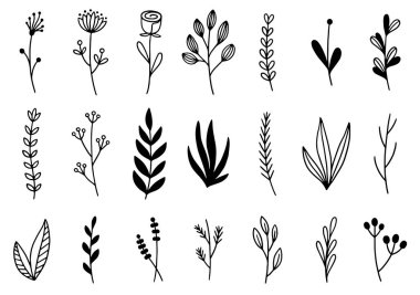 0202 el çizimi çiçekler karalama